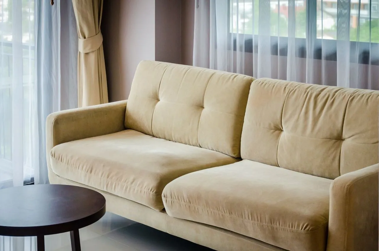Upholstery being cleaned